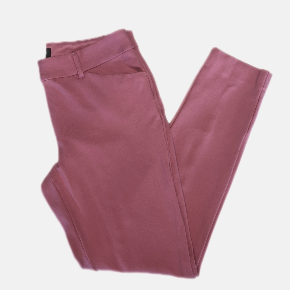 Express soft pink stretch dress pants, skinny, mid rise, rayon/nylon/spandex 6R
